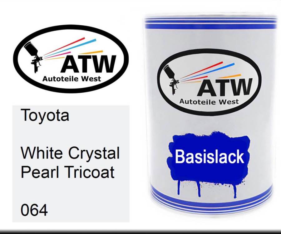 Toyota, White Crystal Pearl Tricoat, 064: 500ml Lackdose, von ATW Autoteile West.